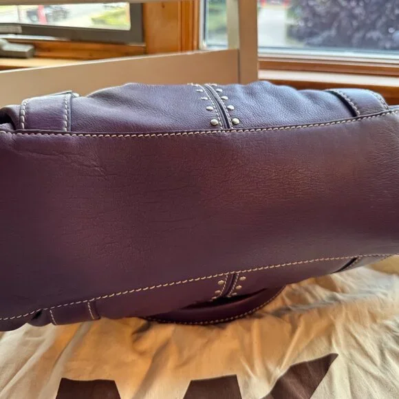Michael Kors Studded Tote in Rich Plum 💜 Travel-Ready - Picture 4 of 9